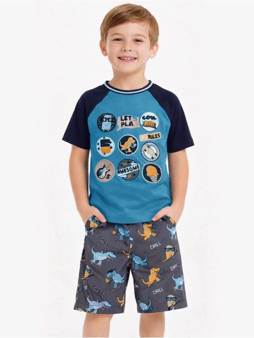 Garanimals Boys Size 6 Dinosaur 2 Pc Outfit Set Shirt Shorts